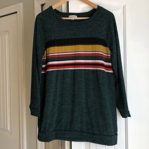 Striped color block sweater
